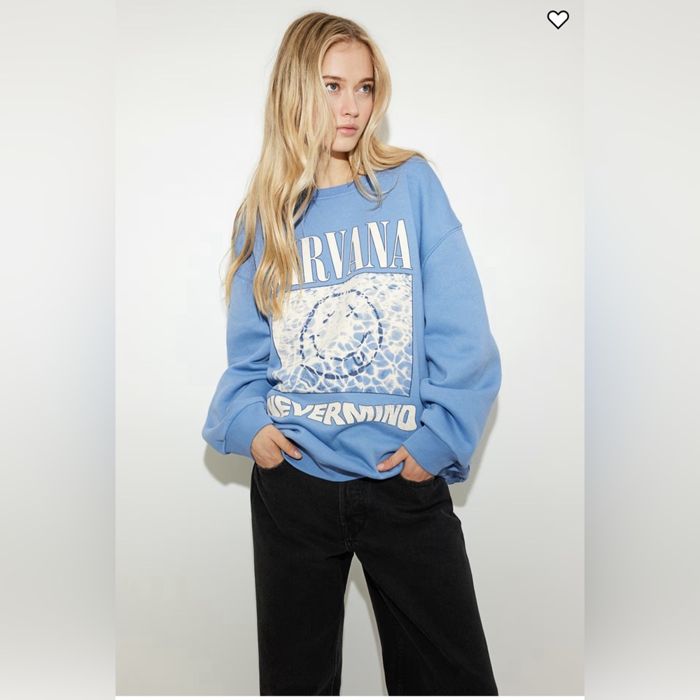 Women's Nirvana Baby Blue Band Merchandise Grunge Rock XS